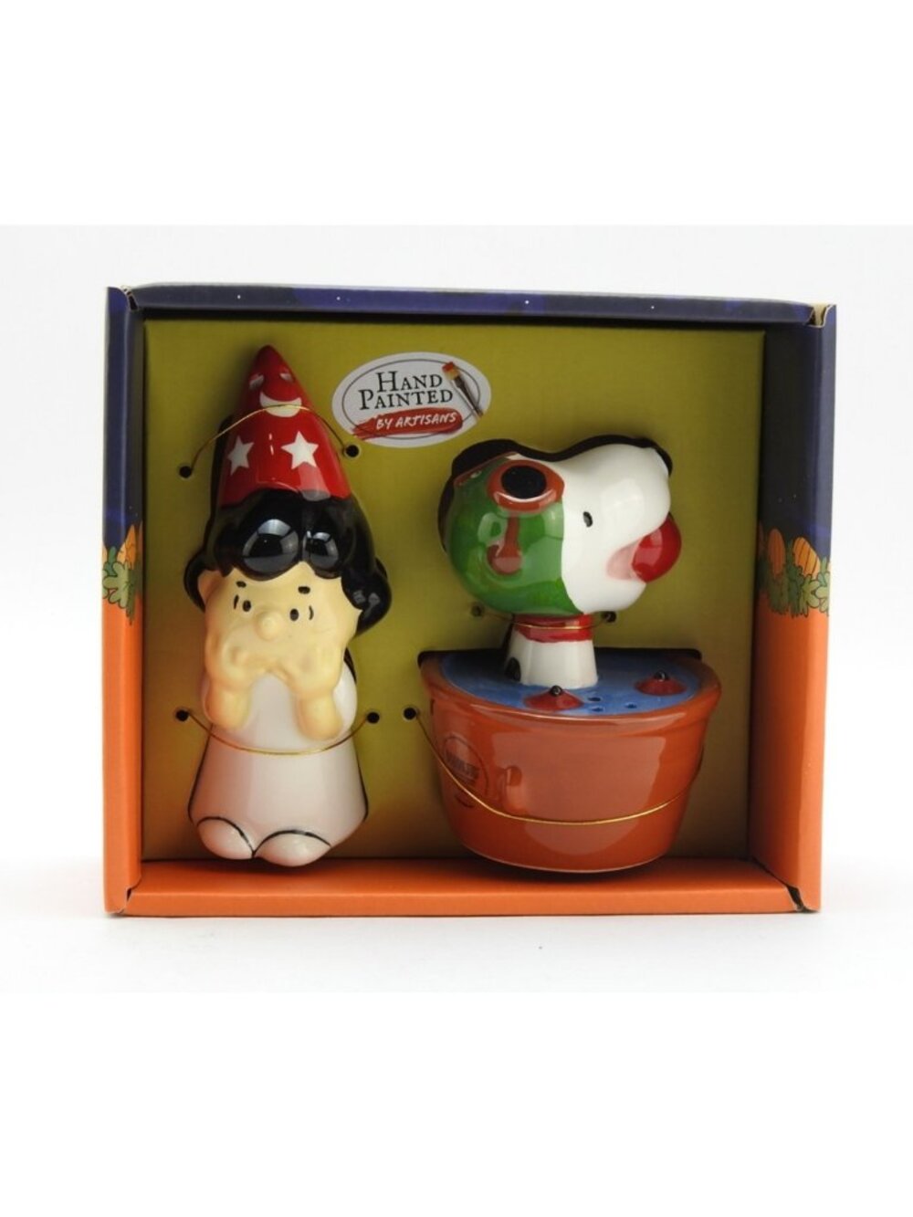 Peanuts Great Pumpkin Charlie Brown Snoopy Salt Pepper Shakers Halloween NIB
